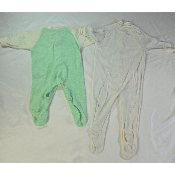 Vintage Infant Sleepers 9 Size NB-12M Full Body Gown Pink Yellow Blue White Snap - Picture 14 of 16